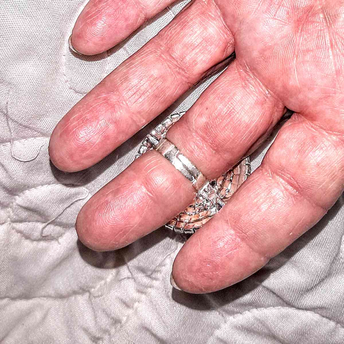 Austrian Crystal Spiral Bracelet with Attached Ring - Englewood, Florida - FleaMarketBay