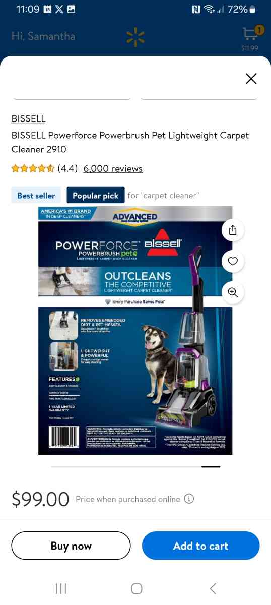 Bissell Power Force Carpet Cleaner - Hartford, Illinois - FleaMarketBay