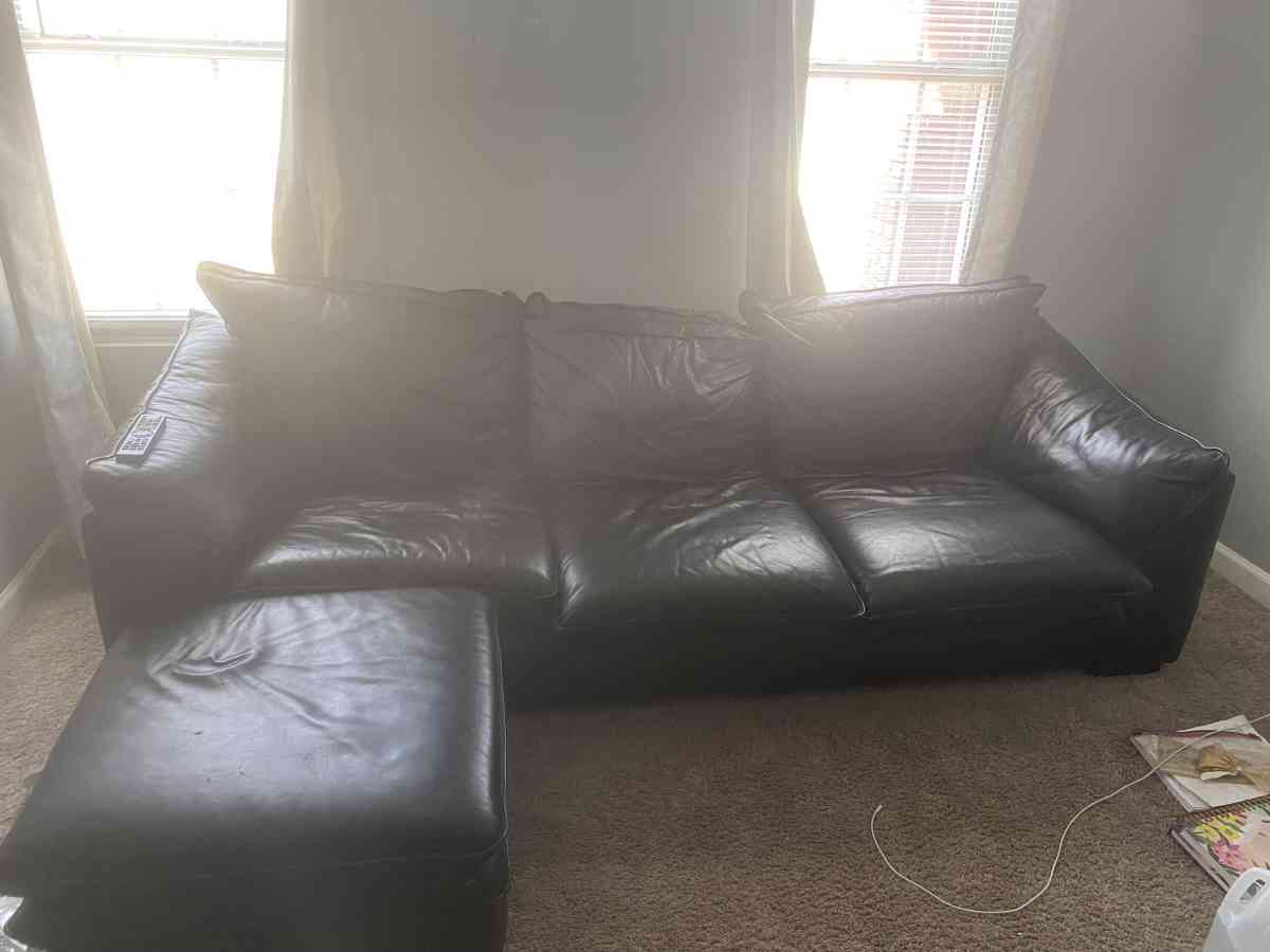 Black Leather Sofa Set - Atlanta, Georgia - FleaMarketBay