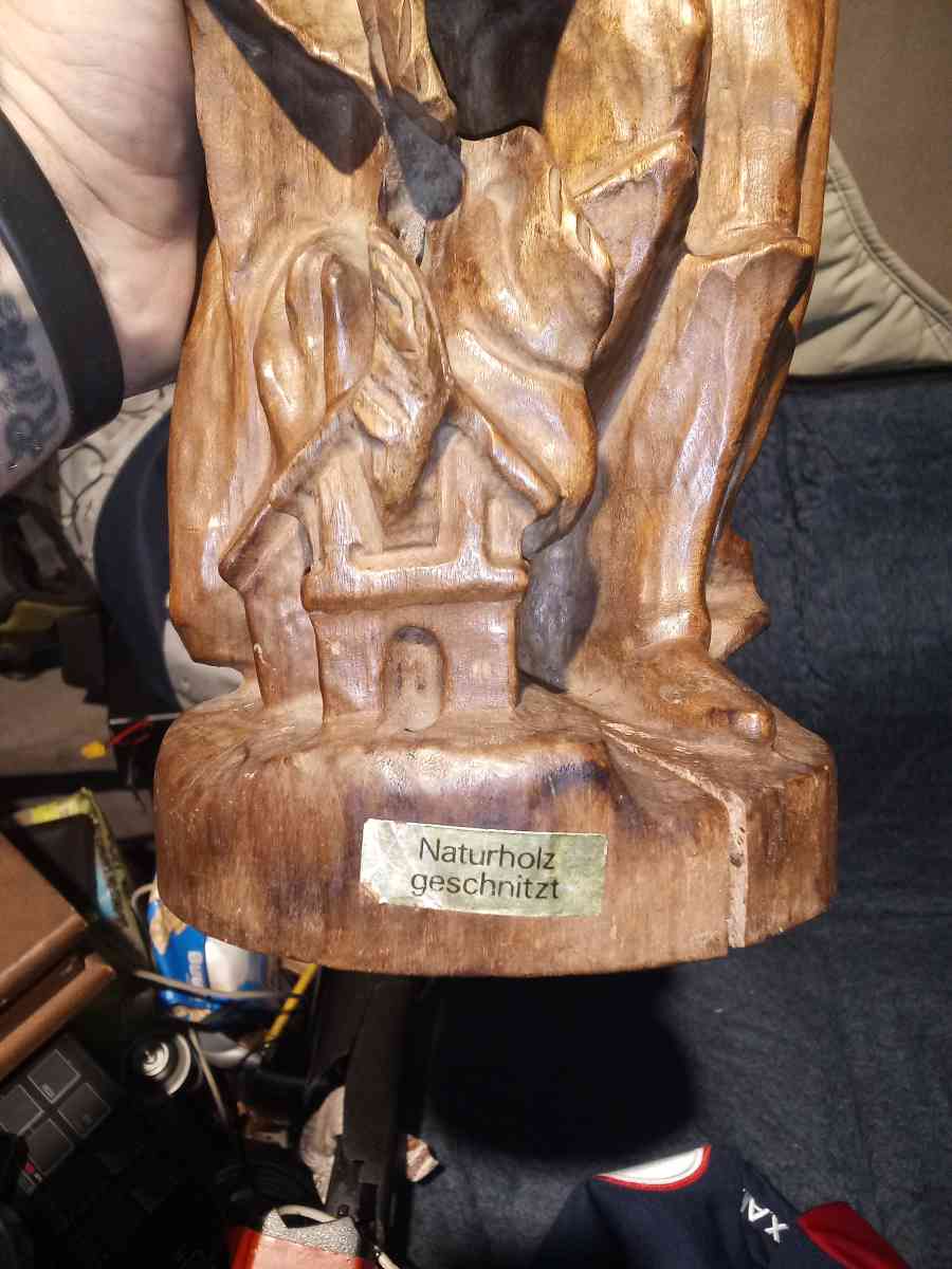 wood carving of a Roman firefighter - Tampa, Florida - FleaMarketBay