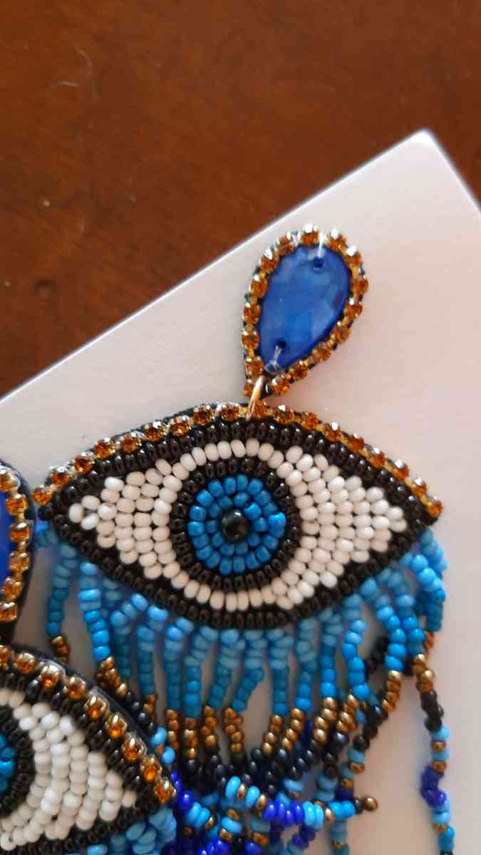 Evil Eye Seed Bead Earrings - Englewood, Florida - FleaMarketBay