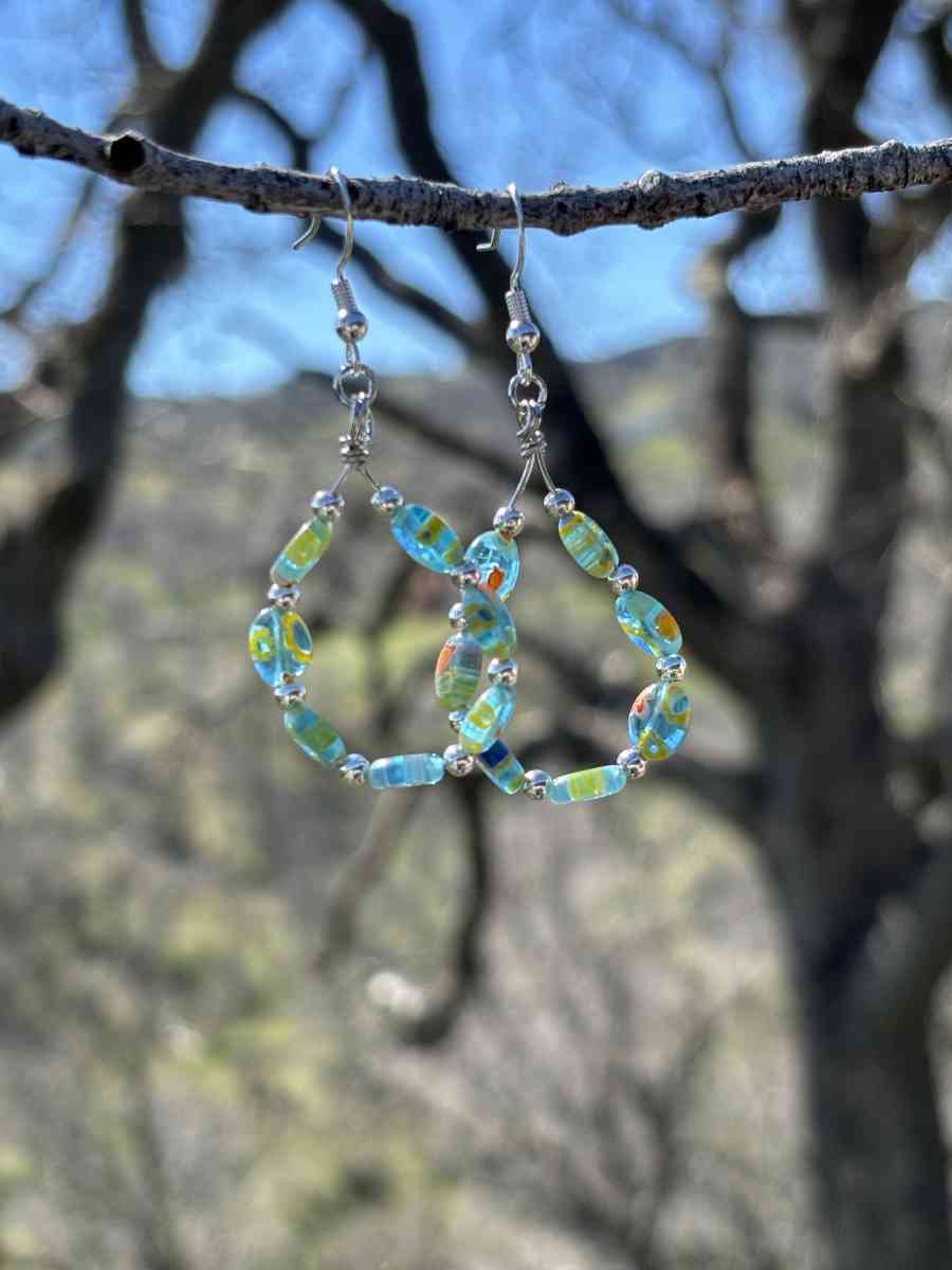 Glass beaded dangle earrings - Tehachapi, California - FleaMarketBay
