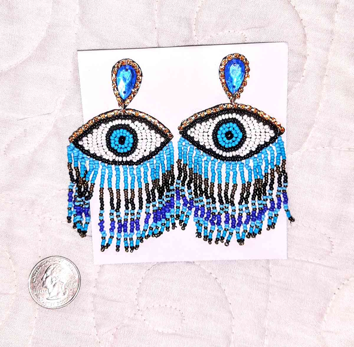 Evil Eye Seed Bead Earrings - Englewood, Florida
