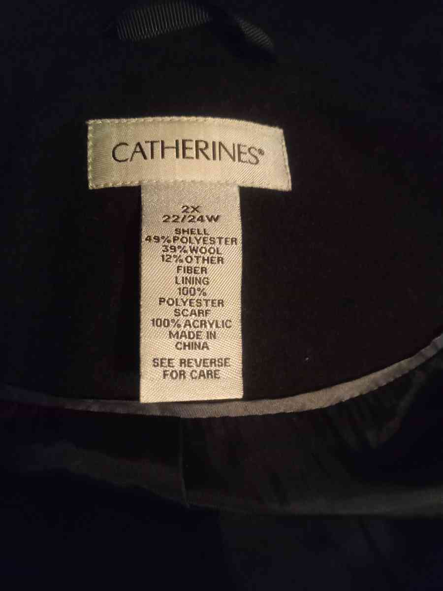 Catherines 2X Detachable Hooded Black Coat - Spencer, Oklahoma - FleaMarketBay