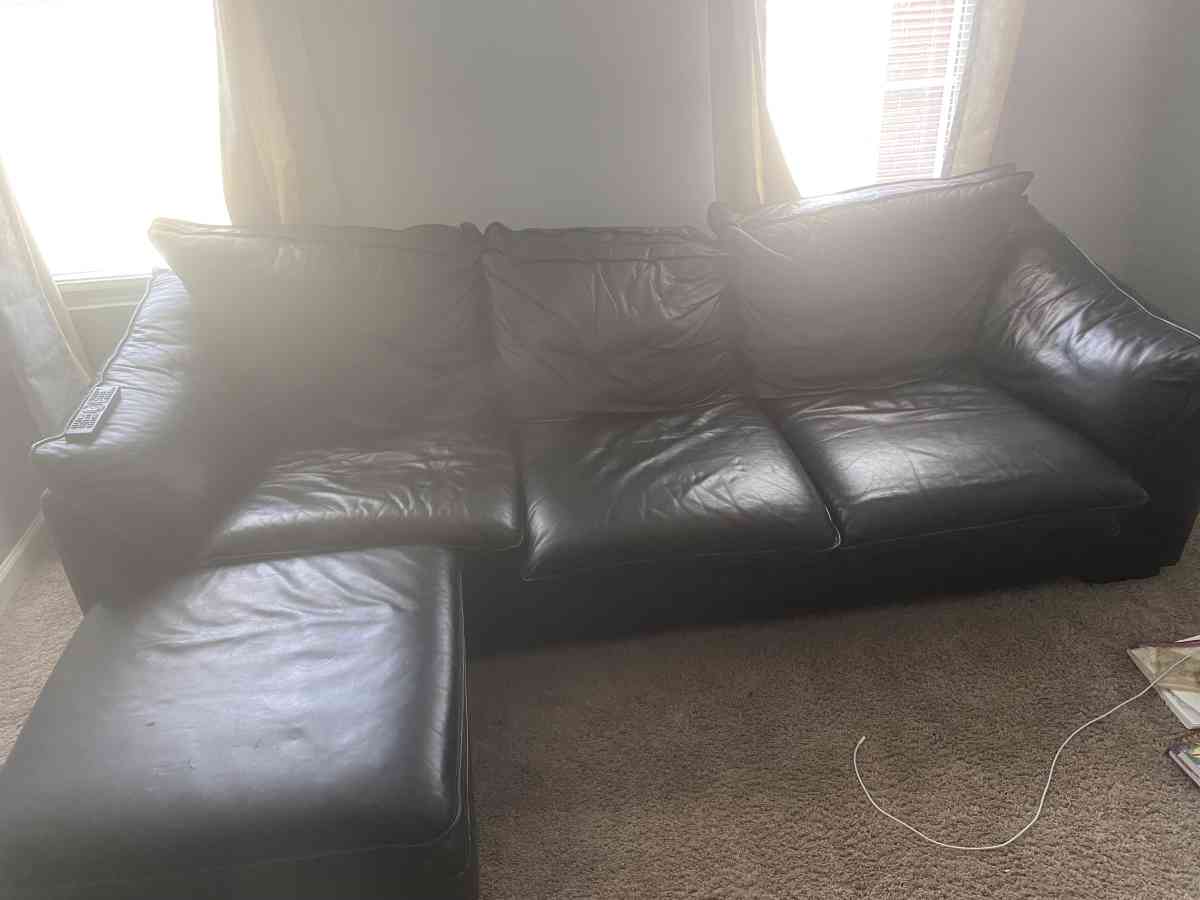 Black Leather Sofa Set - Atlanta, Georgia - FleaMarketBay