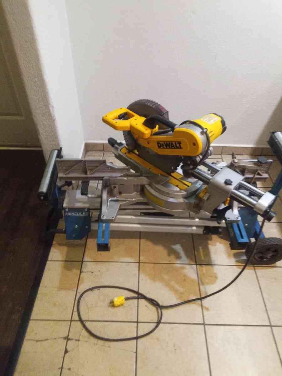 a DeWalt miter saw with table - Fresno, California