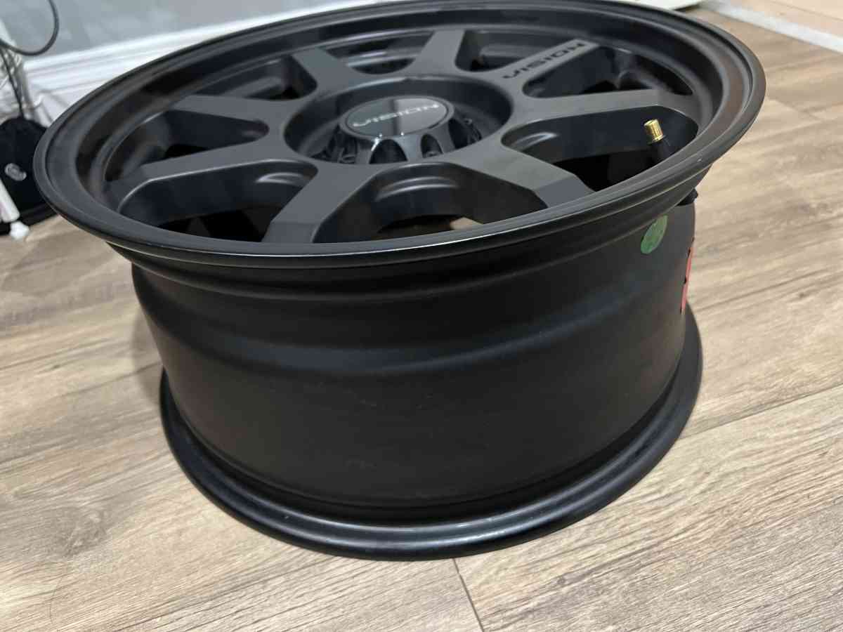 4 new identical matte black Vision rims - Lake Forest, California - FleaMarketBay