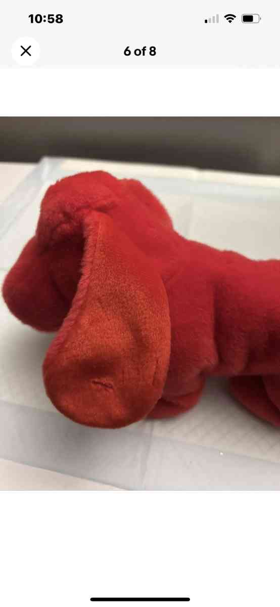Ty Rover the red dog beanie buddy  error left ear backwards - Dyersburg, Tennessee - FleaMarketBay
