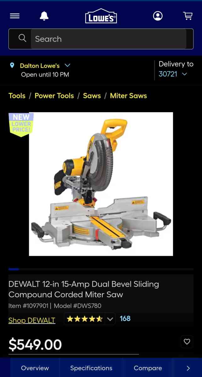 dewalt Double Bevel sliding compound miter saw - Dalton, Georgia - FleaMarketBay