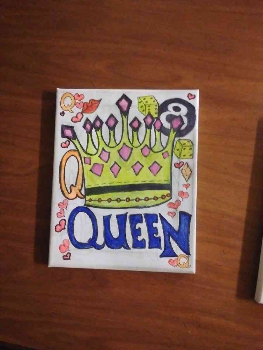 king  queen hand painted pictures - Fayetteville, North Carolina - FleaMarketBay
