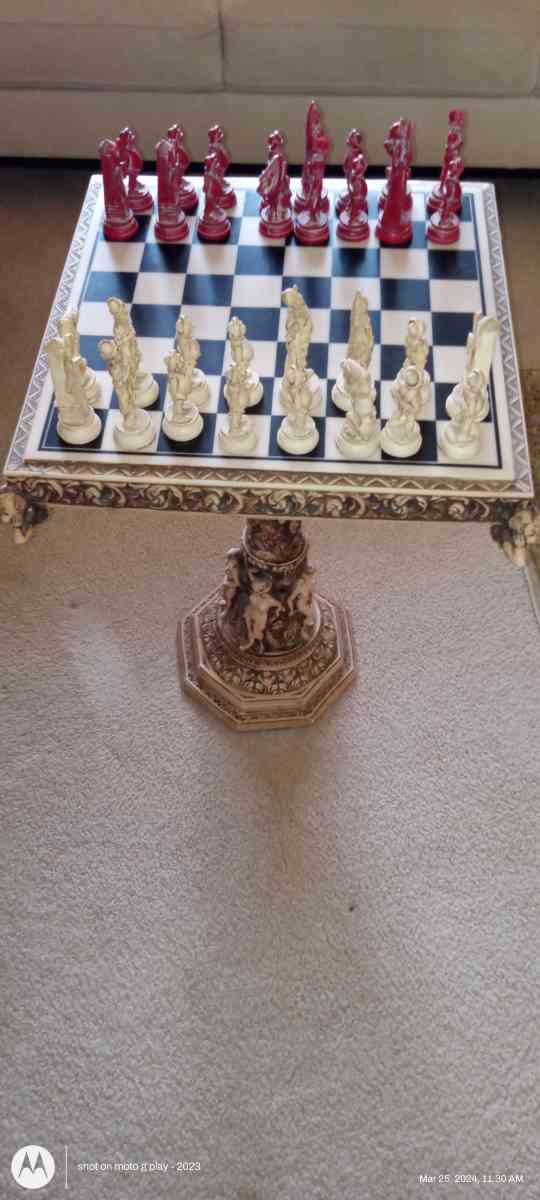 Marble Top Board Chess Set - Pelham, Alabama - FleaMarketBay
