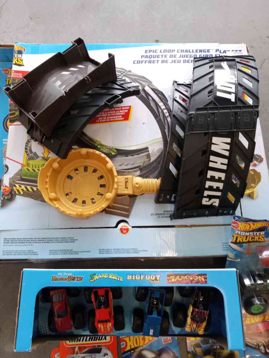 the monster trucks and ramp - Adelanto, California - FleaMarketBay