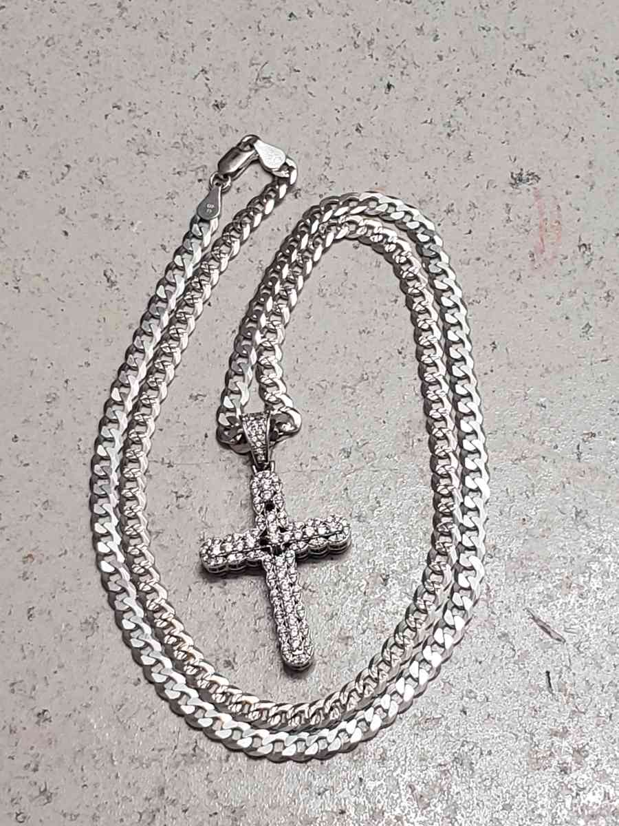 26 inch Sterling Silver Chain with Cross Charm - San Antonio, Texas