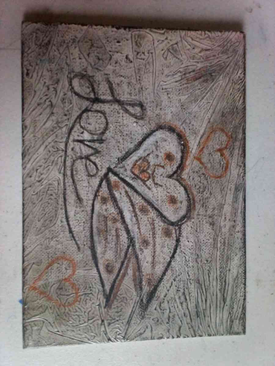 charcoal canvas drawing - Shell Knob, Missouri - FleaMarketBay