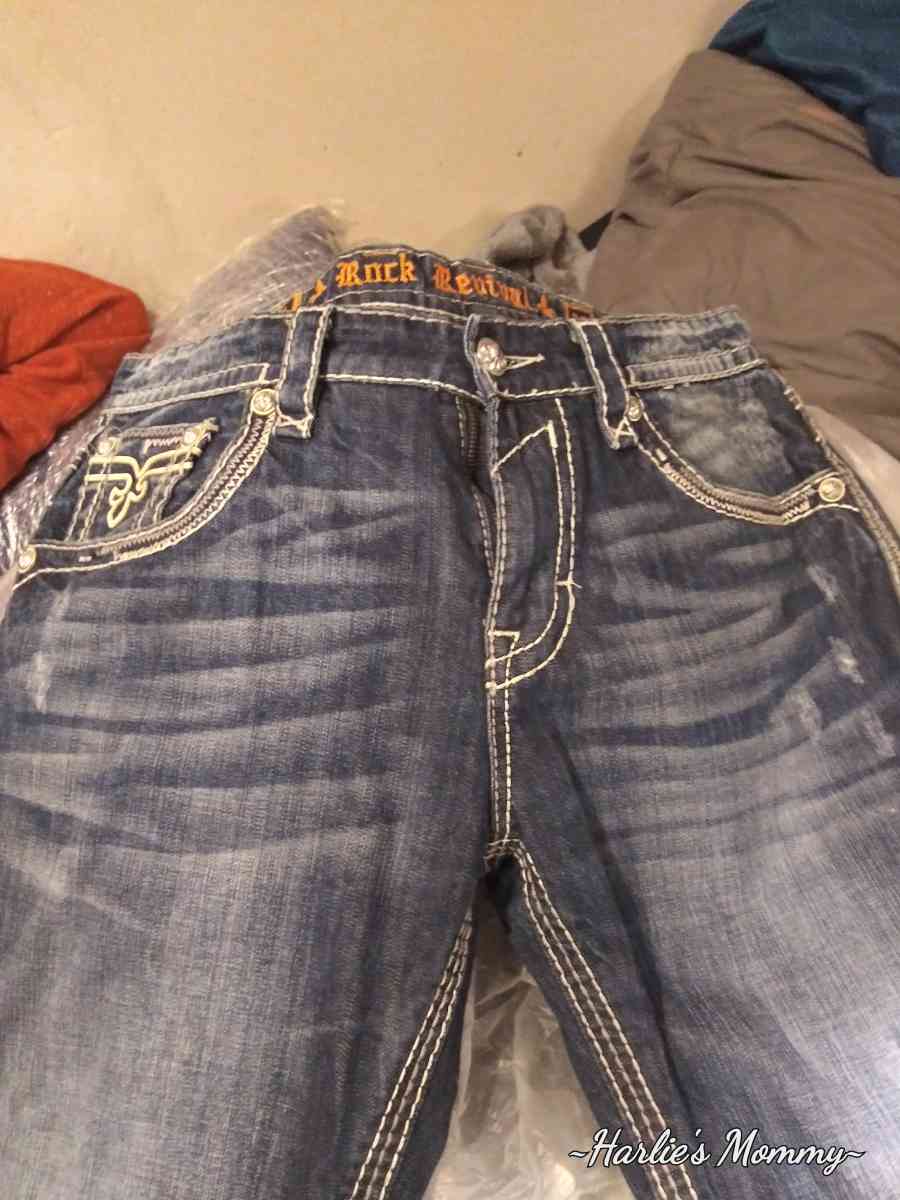 Mens ROCK REVIVAL Blue jeans size 38 BRAND NEW - Cleveland, Tennessee - FleaMarketBay