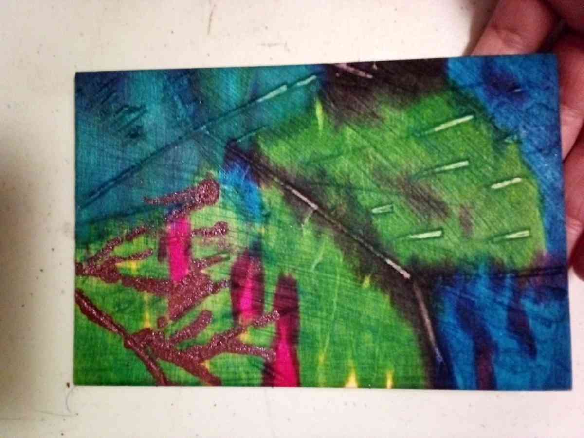 flat alcohol ink carved board - Shell Knob, Missouri