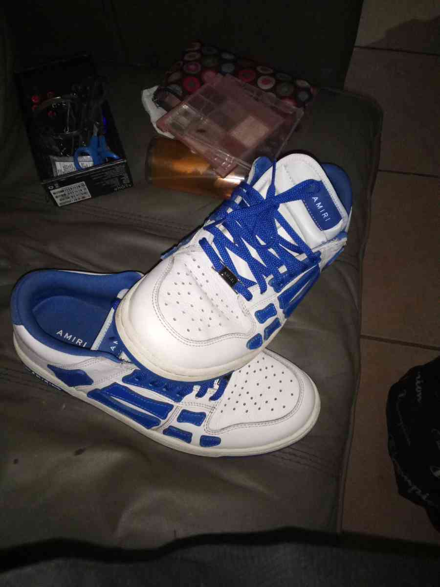 AMIRI SKEL TOP SIZE 10 BLUE AND WHITE SNEAKERS - Tampa, Florida - FleaMarketBay