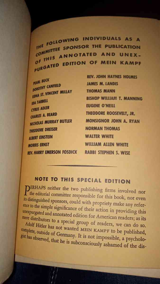 MEIN KAMPF ADOLPH HITLER 1939 BOOK - Ostrander, Ohio - FleaMarketBay