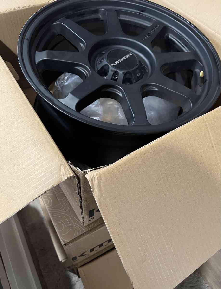 4 new identical matte black Vision rims - Lake Forest, California - FleaMarketBay