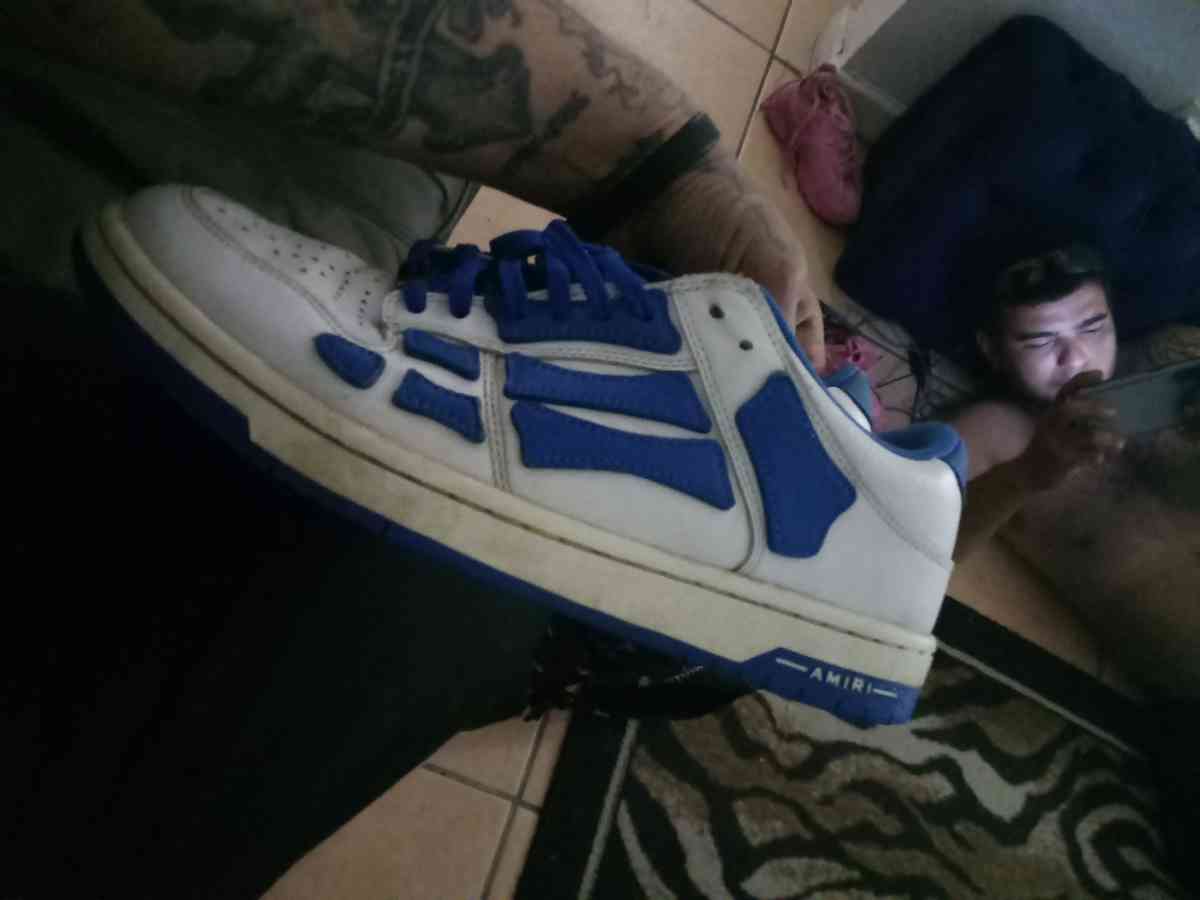 AMIRI SKEL TOP SIZE 10 BLUE AND WHITE SNEAKERS - Tampa, Florida - FleaMarketBay