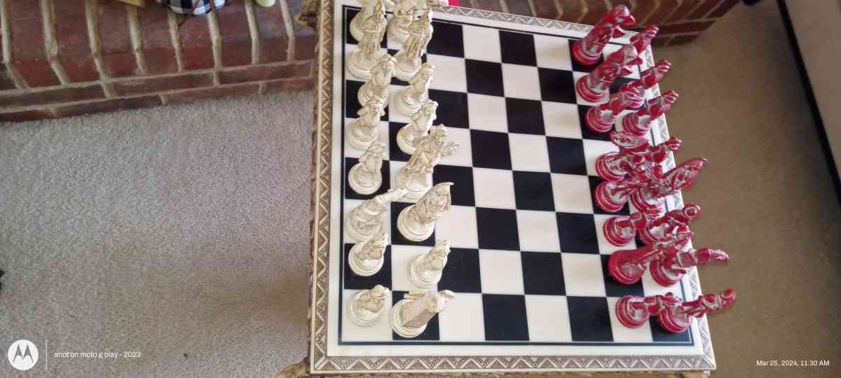 Marble Top Board Chess Set - Pelham, Alabama - FleaMarketBay