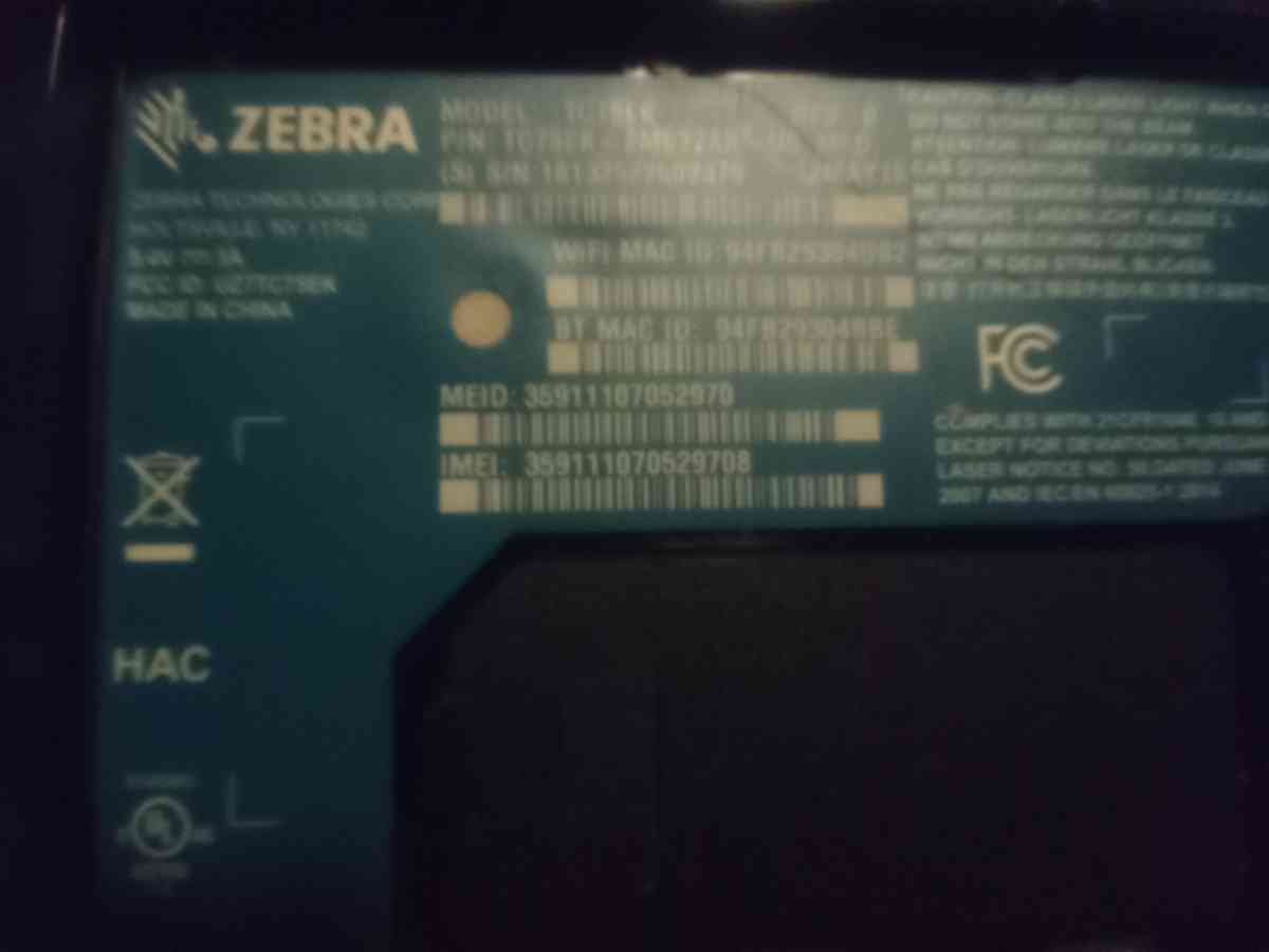 Zebra TC75EK - Middletown, Ohio - FleaMarketBay