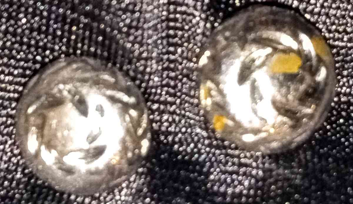Silver Plated Rose Etched Details Stud Earrings - Muldrow, Oklahoma - FleaMarketBay