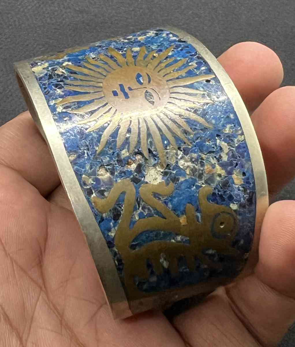 Beautiful Old Vintage Mixed Sliver Blue Painted Bangle - Houston, Texas - FleaMarketBay