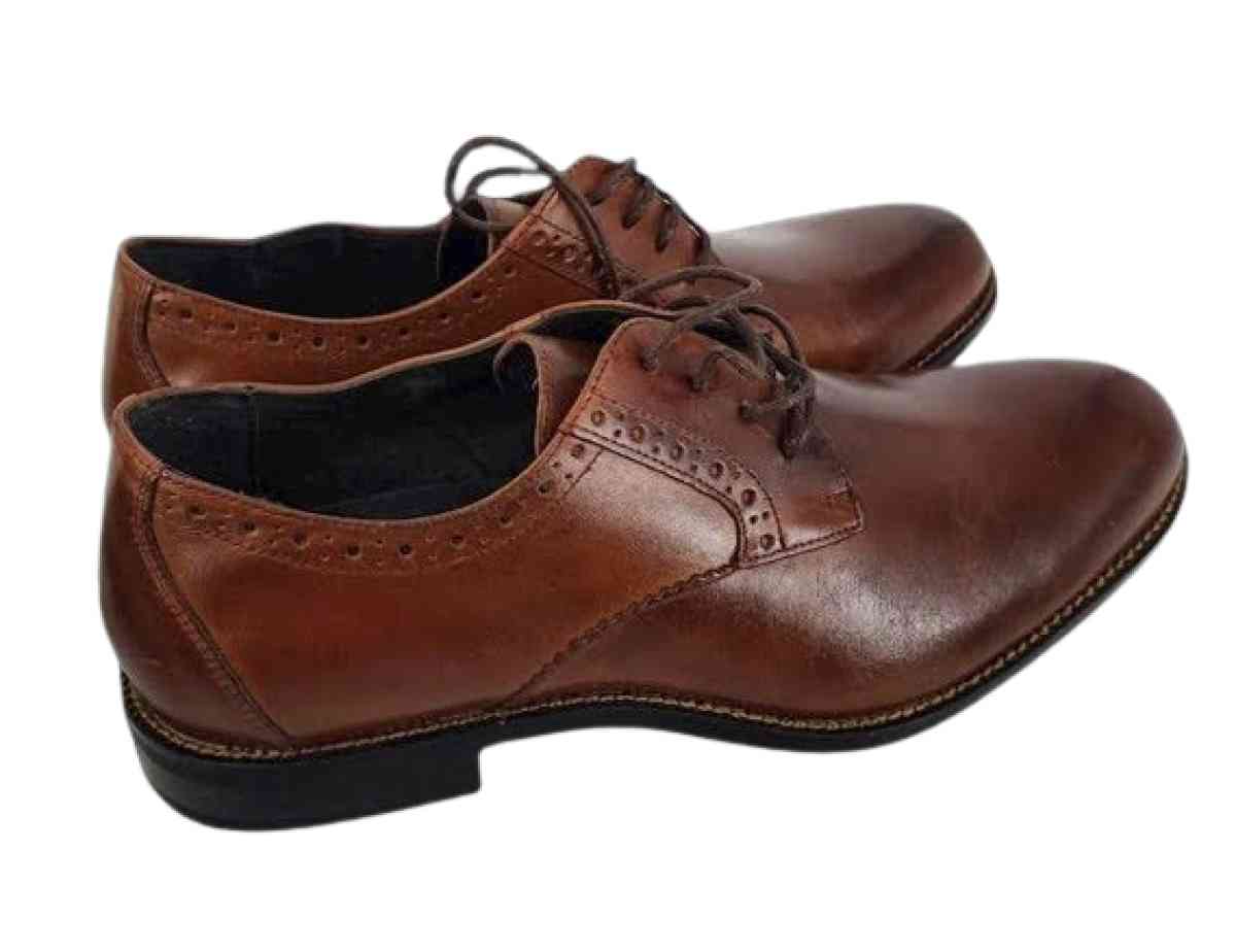 Stacy Adams Leather Graham Cognac Lace Up Oxford - Chicago Heights, Illinois - FleaMarketBay