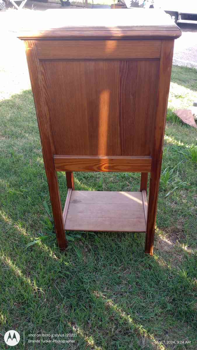 Antique small cut and wash kitchen table with marble slab - Greenville, Texas - FleaMarketBay