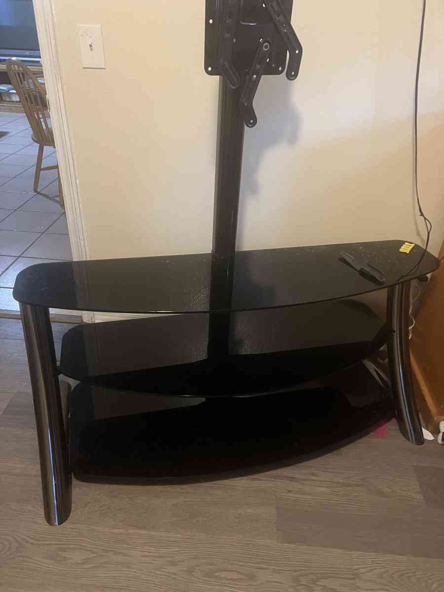 tv stand with glass shelves - Fort Pierce, Florida - FleaMarketBay