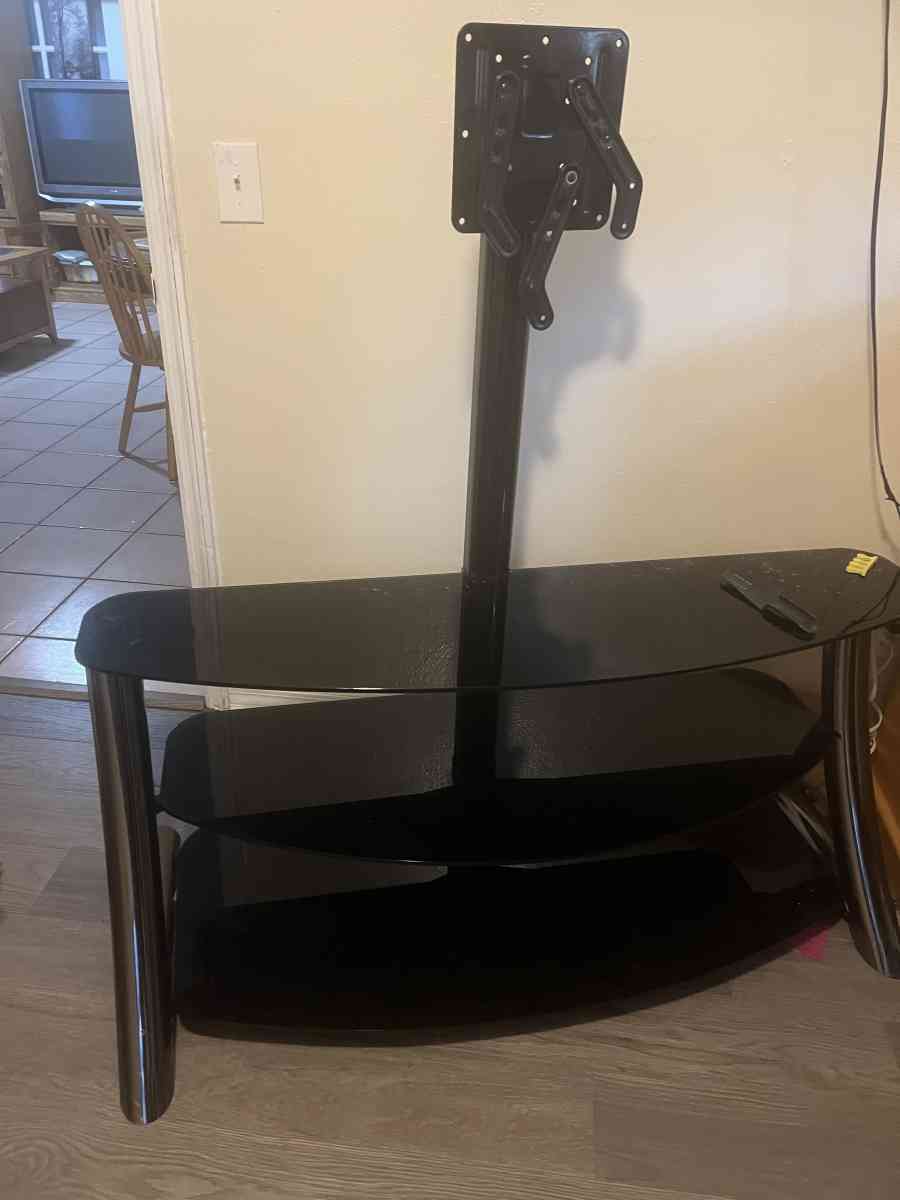 tv stand with glass shelves - Fort Pierce, Florida - FleaMarketBay