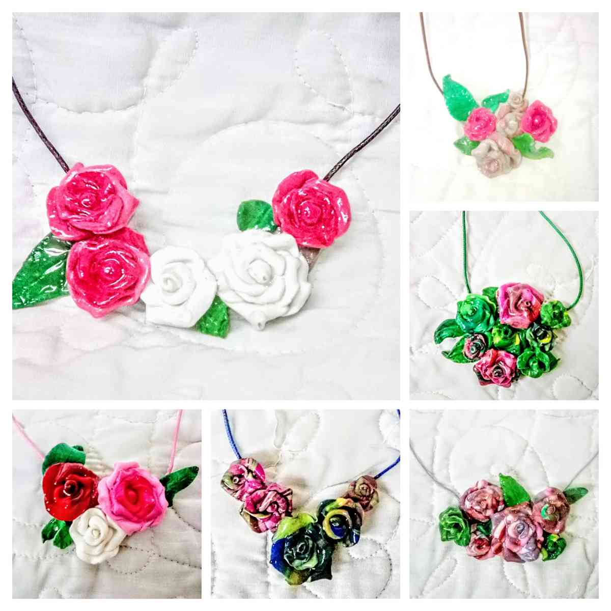 Handcrafted One of a kind Original Rose Statement Necklaces - Englewood, Florida