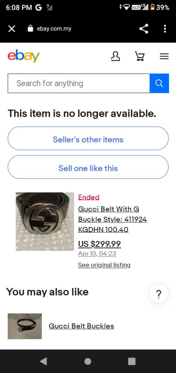 Gucci belt buckle broke - Tulsa, Oklahoma - FleaMarketBay