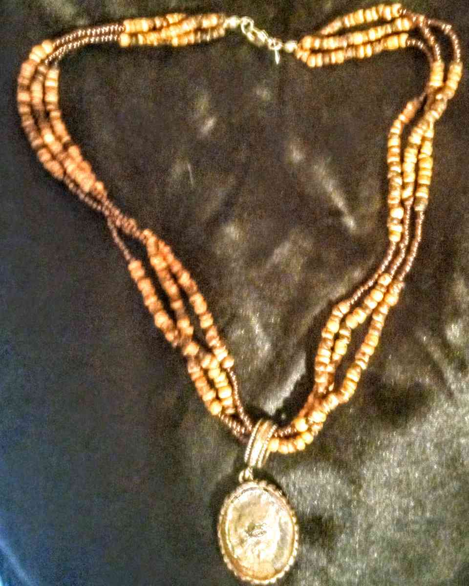 Avon Tiger Eye Pendant with 3 Beaded Strands - Muldrow, Oklahoma - FleaMarketBay