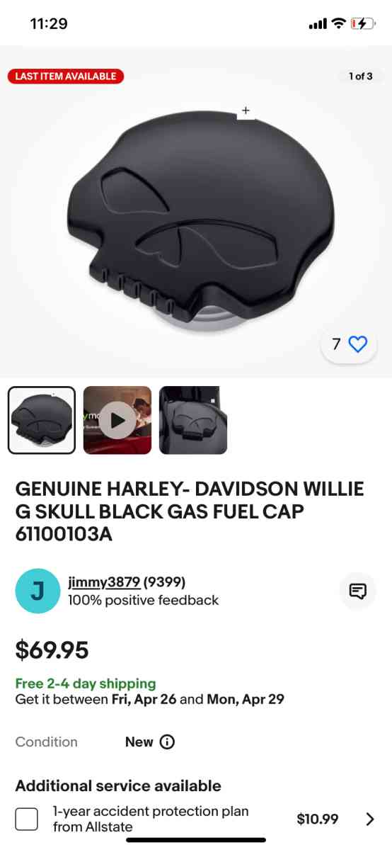 Harley Davidson Willie G Skull Collection Fuel Cap - Neptune, New Jersey - FleaMarketBay