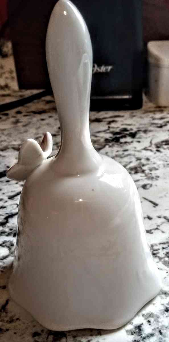 White Porcelain Pink Butterfly Bell - Muldrow, Oklahoma