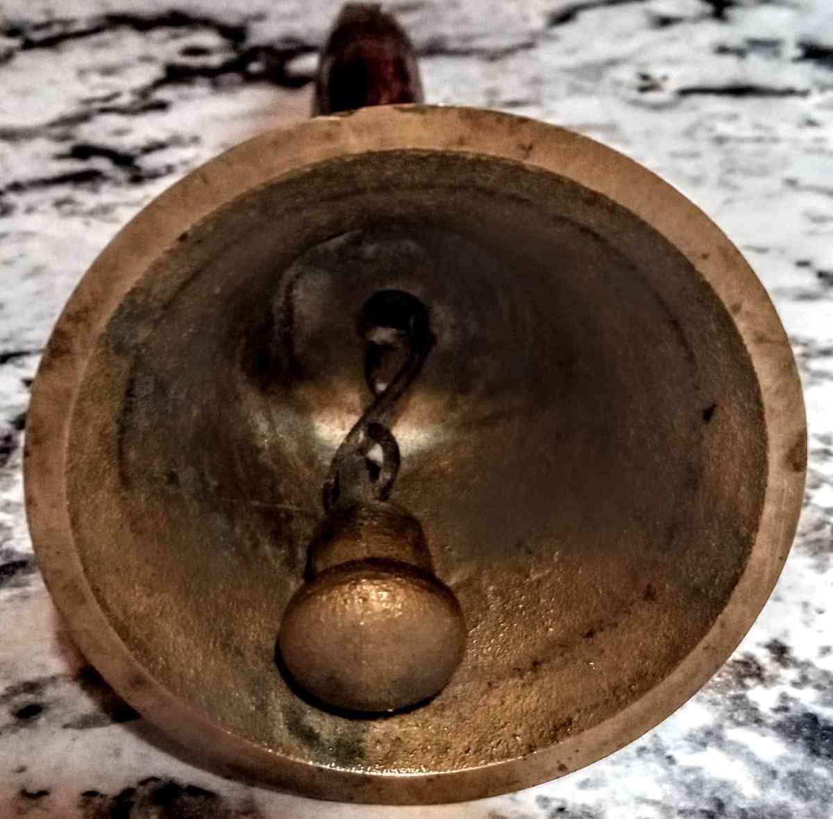 Brass Bell with Wooden Handle - Muldrow, Oklahoma - FleaMarketBay