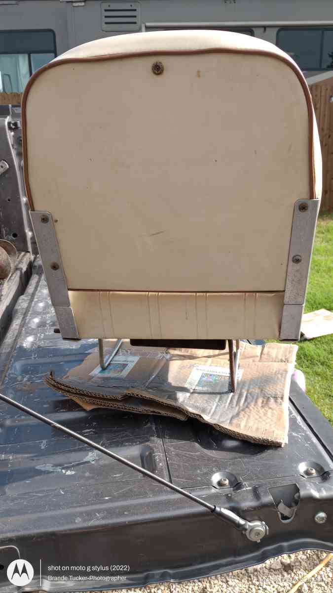 Vintage Tan and Dark Brown Bass Fishing Boat Seat - Greenville, Texas - FleaMarketBay