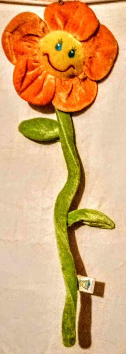 Orange Flower with Yellow Smiley Face and Green Bendable Ste - Muldrow, Oklahoma - FleaMarketBay