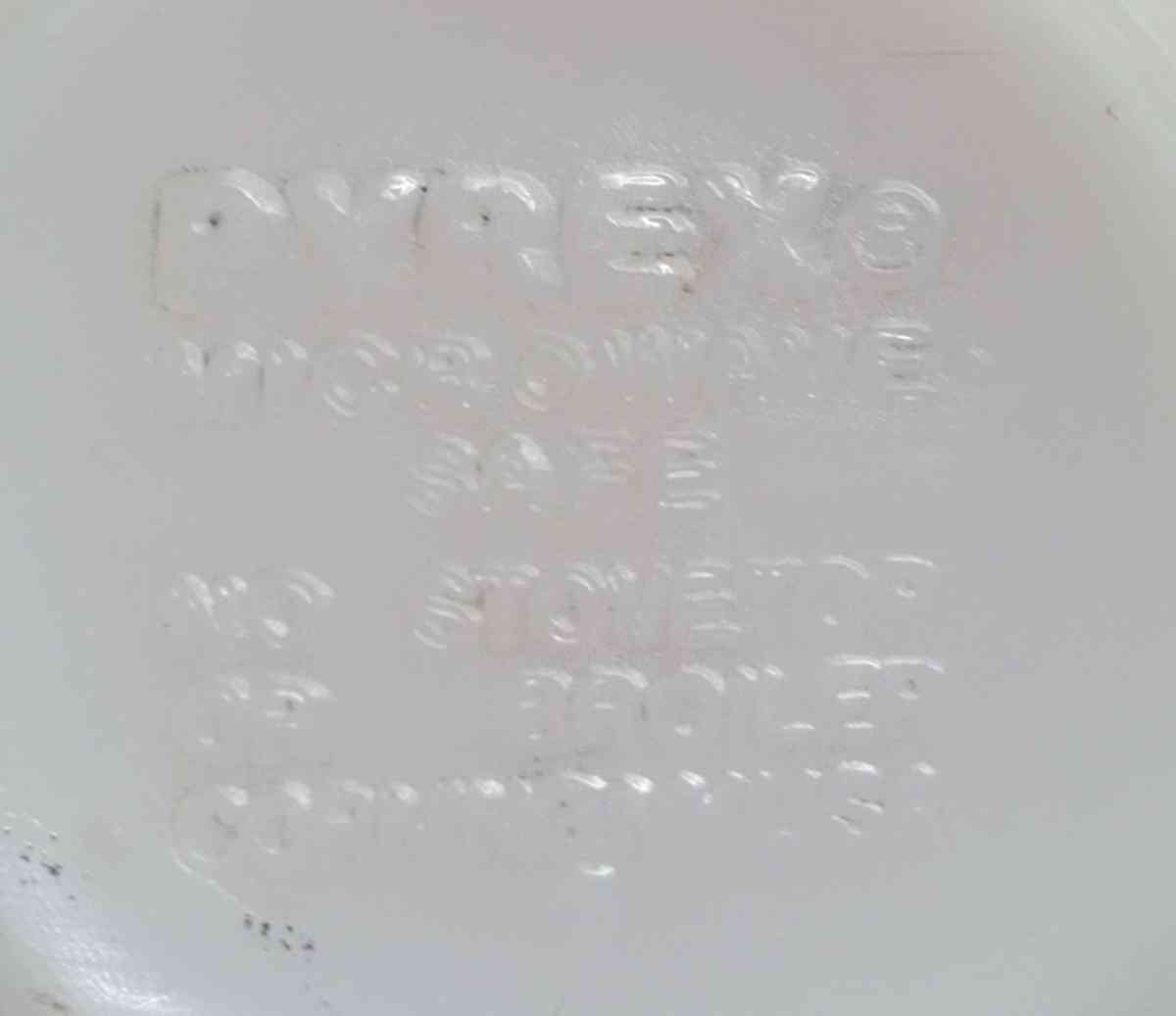 Pyrex Milk Glass Cup with Blue Flowers Design - Muldrow, Oklahoma - FleaMarketBay