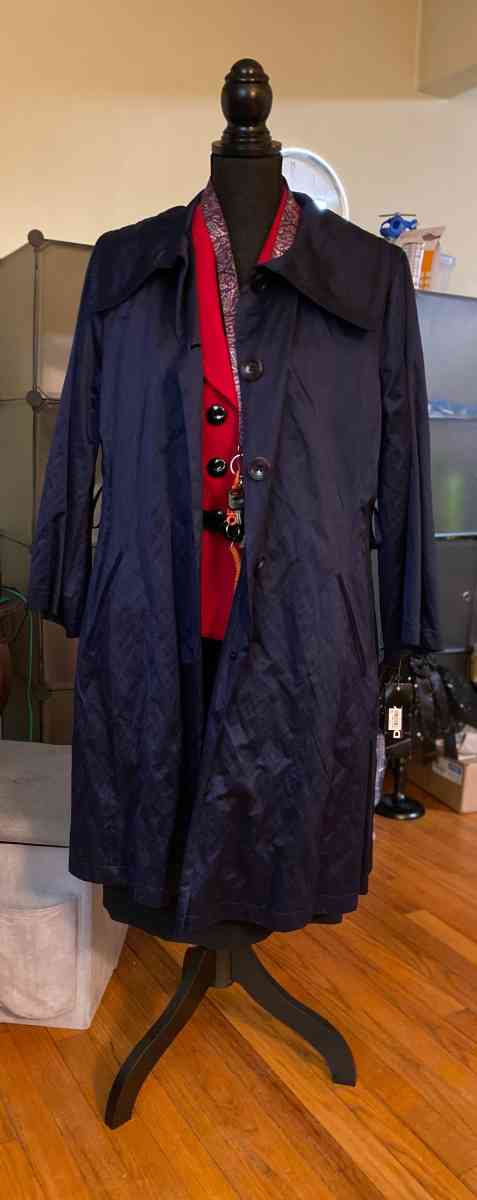 Dkny Womens Navy Button Up Coat SZ XL - Chicago Heights, Illinois - FleaMarketBay