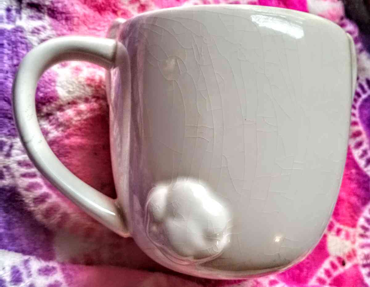 White Ceramic Bunny Mug - Muldrow, Oklahoma - FleaMarketBay