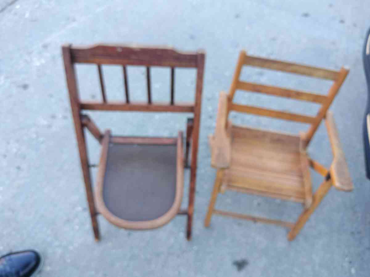 Vintage Antique Childs Kids Wood Wooden Slat Folding Chair - Seaford, New York - FleaMarketBay