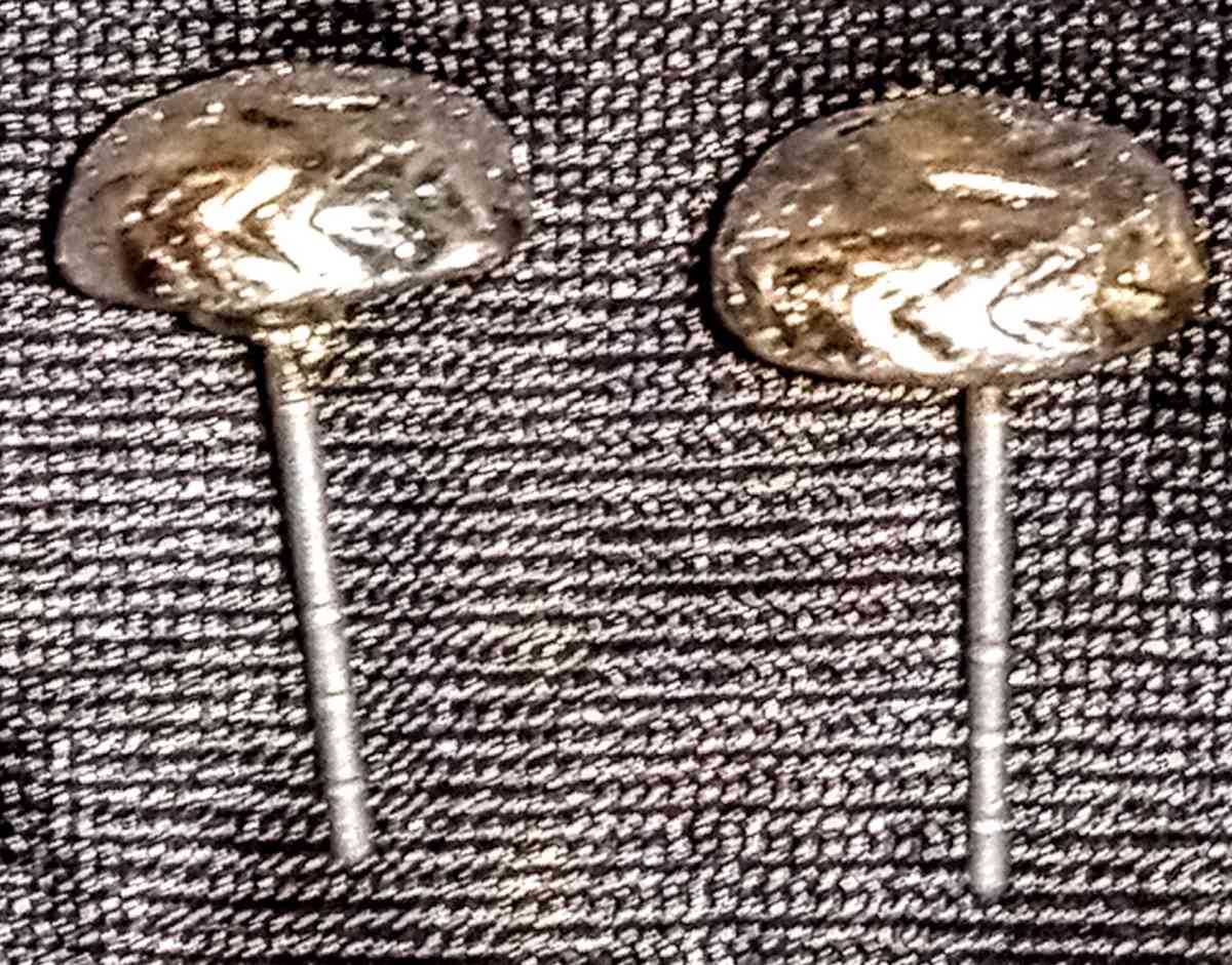 Silver Plated Rose Etched Details Stud Earrings - Muldrow, Oklahoma - FleaMarketBay