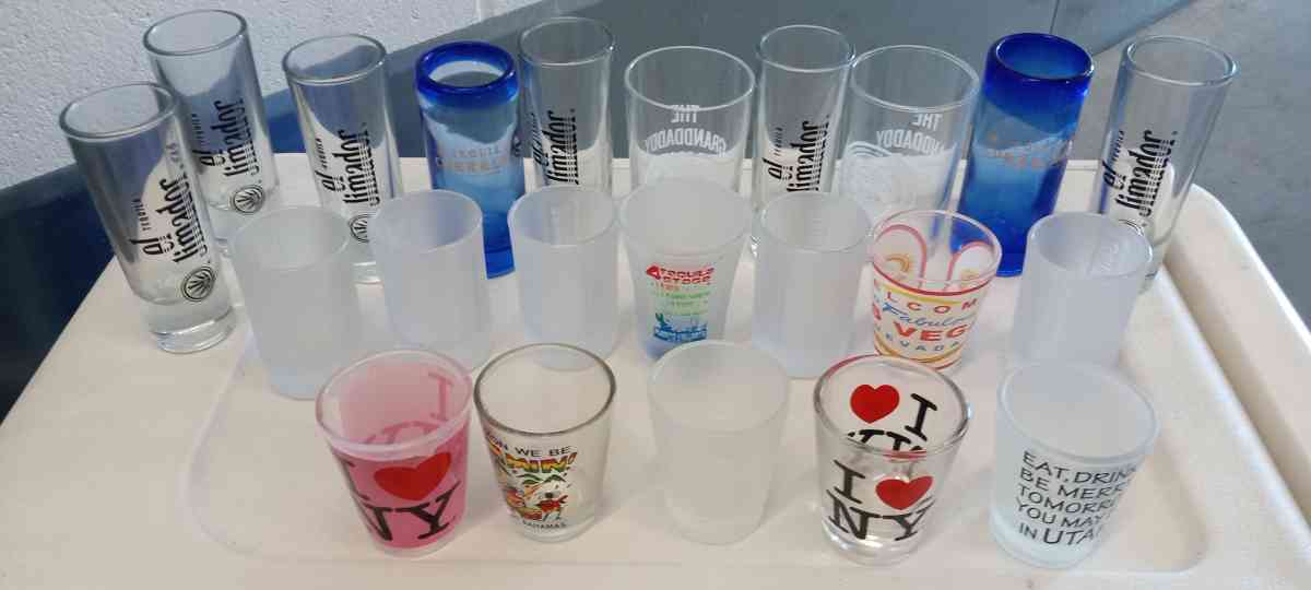 my great collection of shot glasses new - Belmont, California - FleaMarketBay