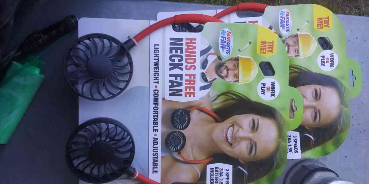 2 New Hands Free Neck Fan - Dallas, Texas - FleaMarketBay