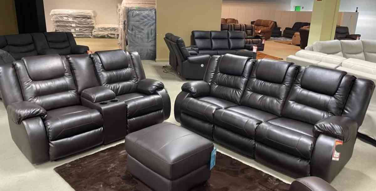 brown reclining sofa and loveseat - Addison, Texas