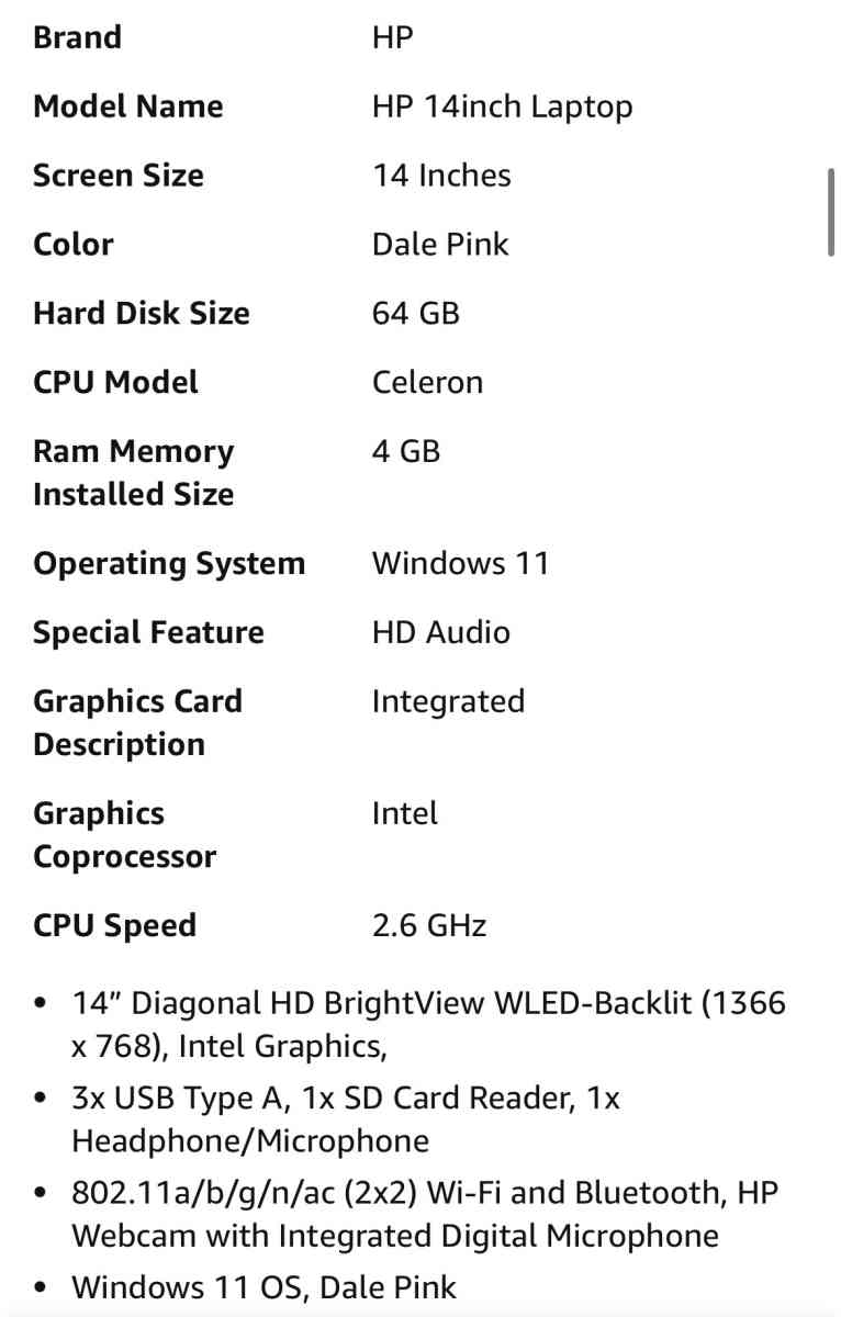 pink HP laptop - Loganville, Georgia - FleaMarketBay