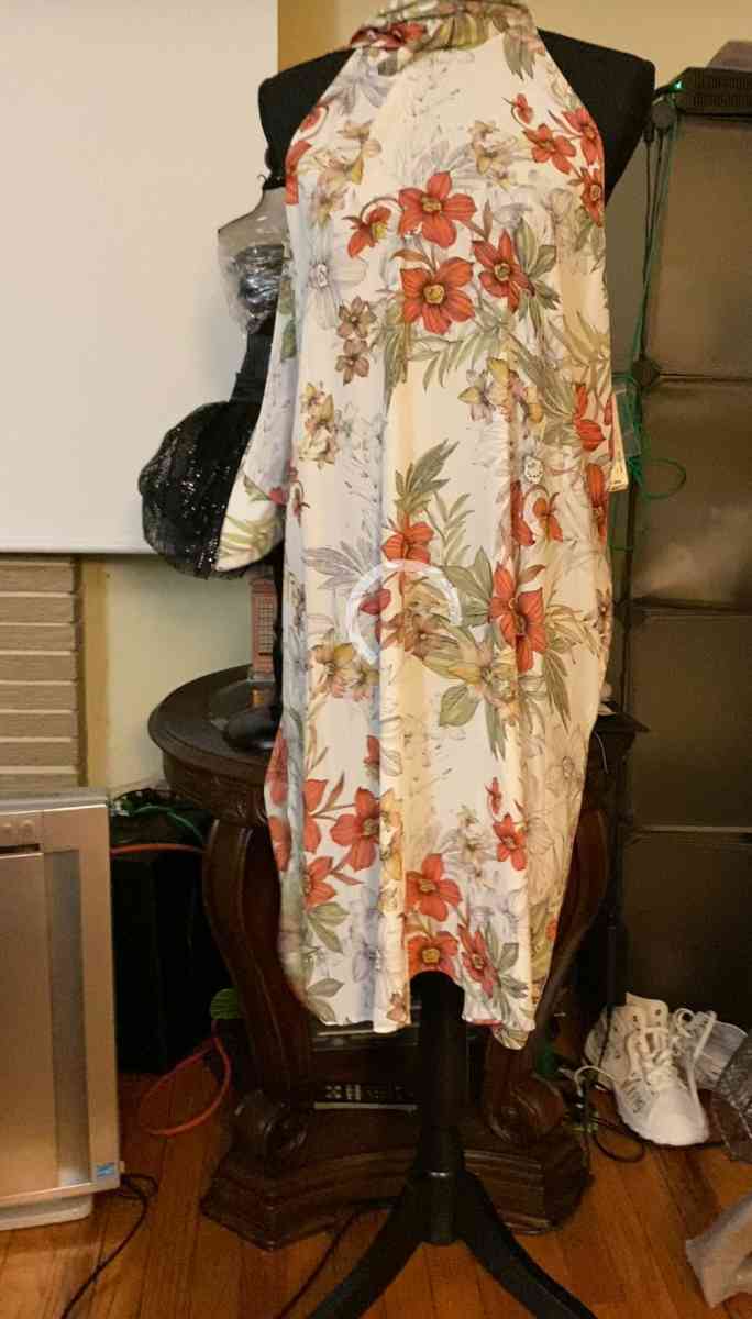 Worthington Sleeveless Summer Ivory Floral Polyester Dress S - Chicago Heights, Illinois